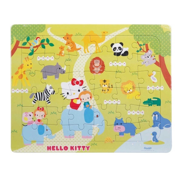 36 Parça Puzzle : Hello Kitty Hayvanat Bahçesinde