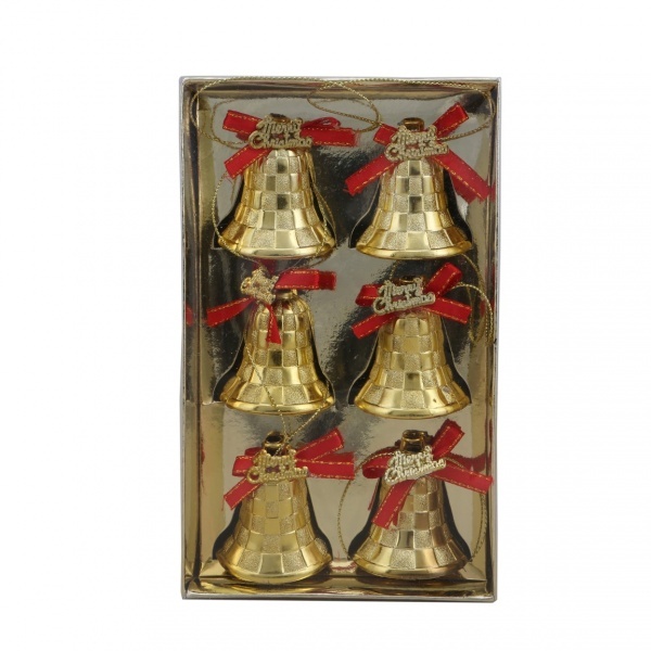 Yılbaşı 6'lı Çan Ağaç Süsü 4 cm.