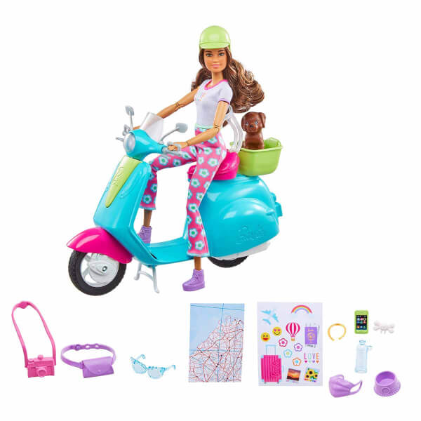 Barbie Eğlenceli Tatil Scooter ve Aksesuarlar HGM55