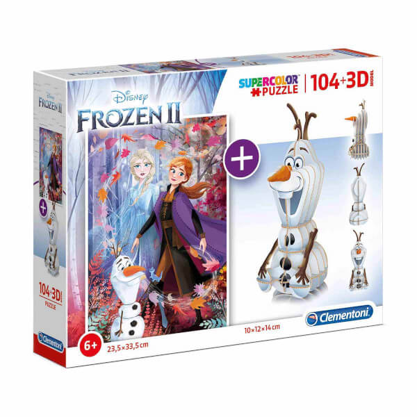 3D Model + 104 Parça Puzzle: Disney Frozen 2 
