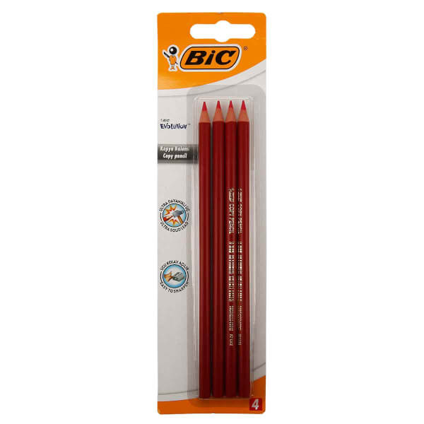 Bic Evolution Kırmızı Kopya Kalemi 4'lü 