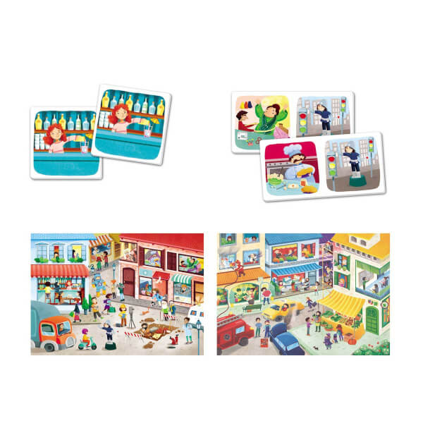 2 x 30 Parça Puzzle Ve Hafıza Eşleştirme Oyunu : What's The Job