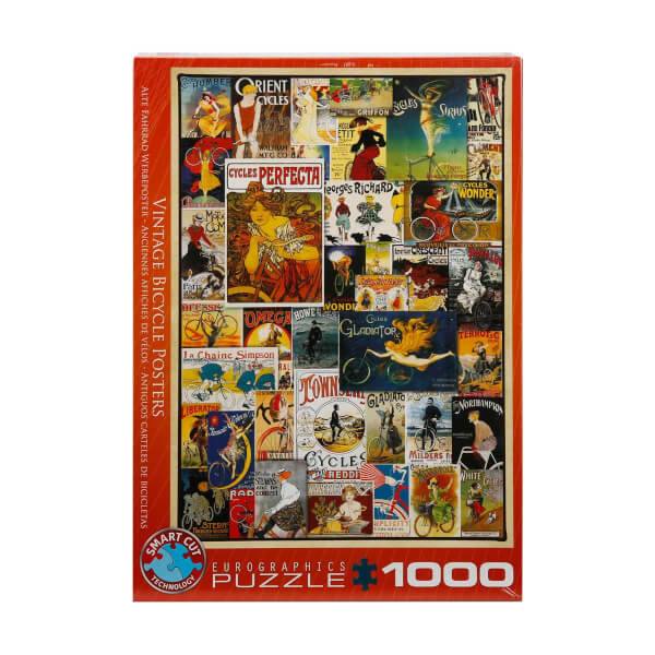 1000 Parça Puzzle : Vintage Bicycle Posters