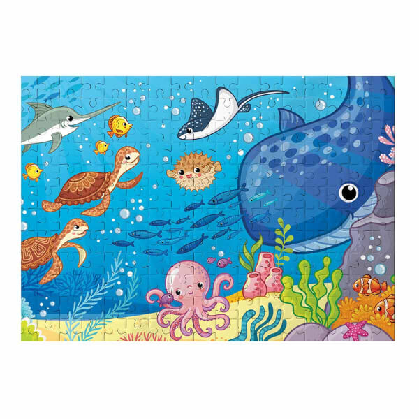100 Parça Puzzle: Sevimli Balıklar ve Balina