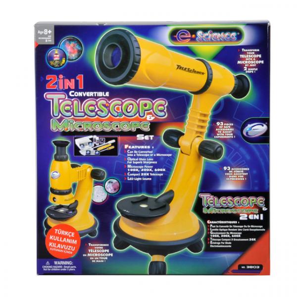 Teleskop ve Mikroskop Gözlem Seti 2'si 1 Arada