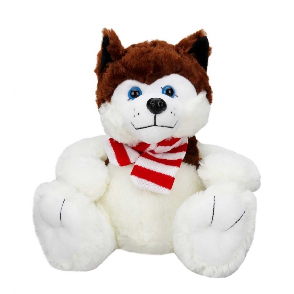 Oturan Husky Atkılı Peluş Köpek 30 cm.
