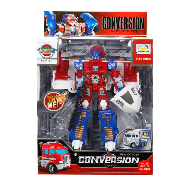 1:24 Sesli ve Işıklı Dönüşebilen Robot 22 cm.