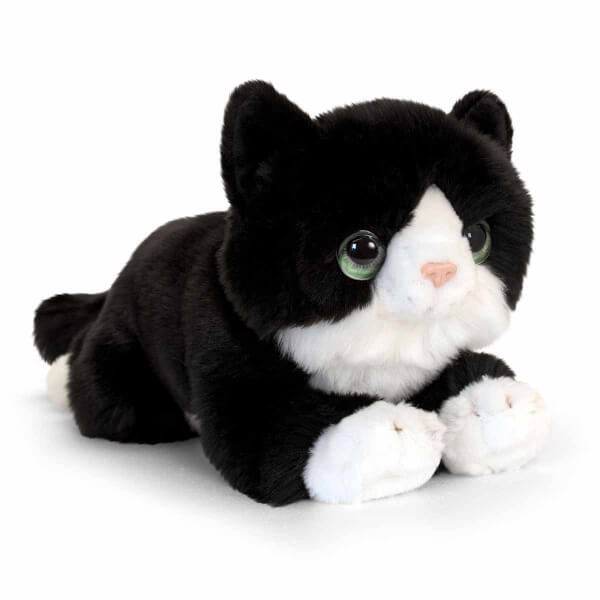 Yatan Siyah Beyaz Kedi Pelus 25 Cm Toyzz Shop