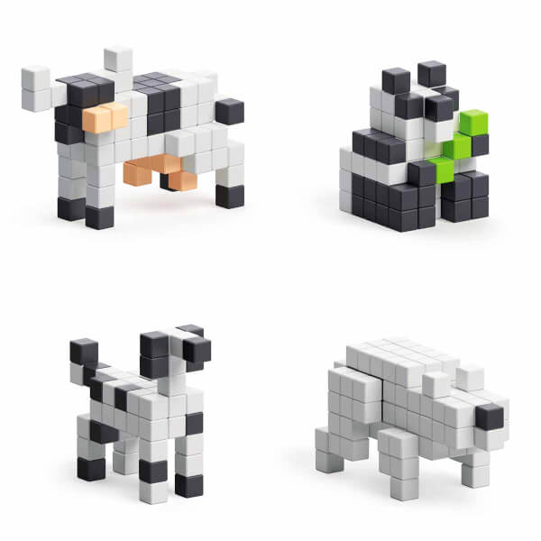 Pixio Black & White Animals Manyetik Blok