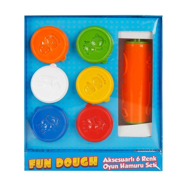 Fun Dough Aksesuarlı 6 Renk Oyun Hamuru Seti 