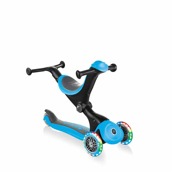 Globber Go Up Deluxe 3 Tekerlekli Katlanabilir 3’ü 1 Arada Işıklı Mavi Scooter