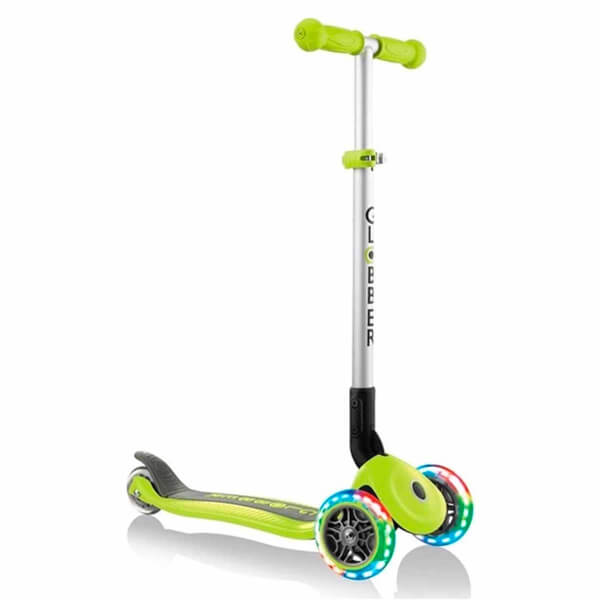 Globber Primo 3 Tekerlekli Işıklı Katlanabilir Yeşil Scooter 