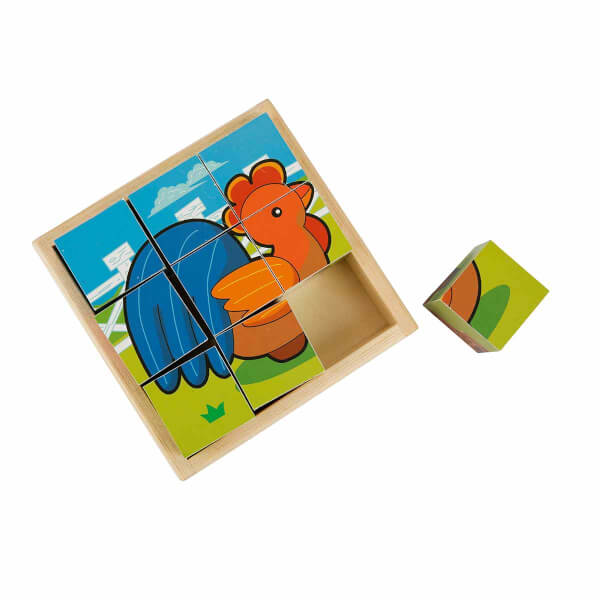 Ahşap Hayvanlar Küp Puzzle 