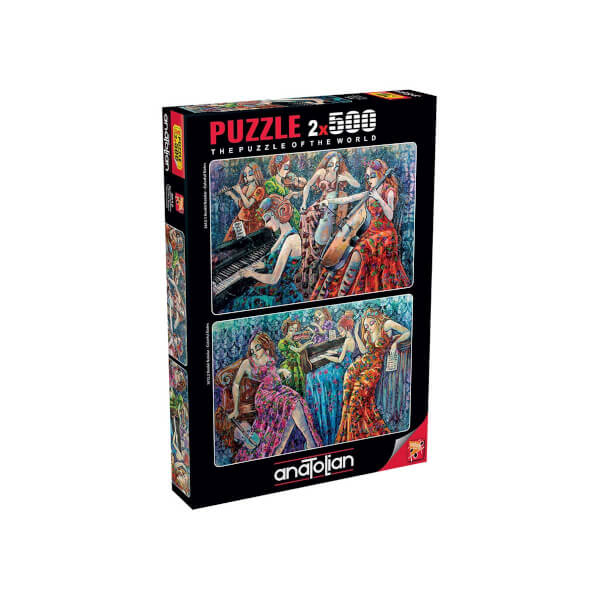 2 x 500 Parça Puzzle : Renkli Notalar