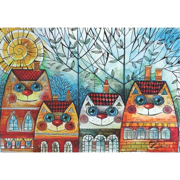 500 Parça Puzzle : Kedi Evler