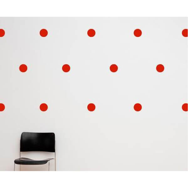 BugyBagy Kırmızı Yuvarlak Duvar Sticker Polska Dots Küçük 200 Adet 3 cm.