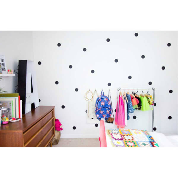 BugyBagy Siyah Yuvarlak Duvar Sticker Polska Dots Küçük 200 Adet 3 cm.