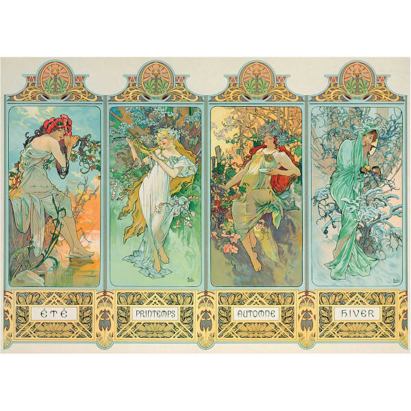 1000 Parça Puzzle : The Four Seasons - Alphonse Mucha