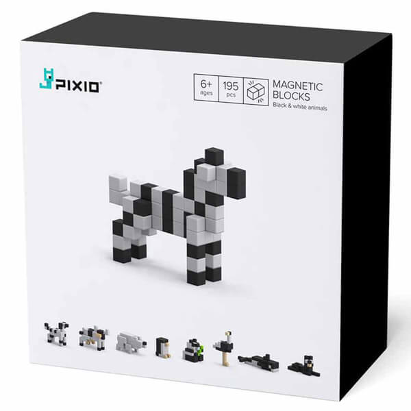 Pixio Black & White Animals Manyetik Blok
