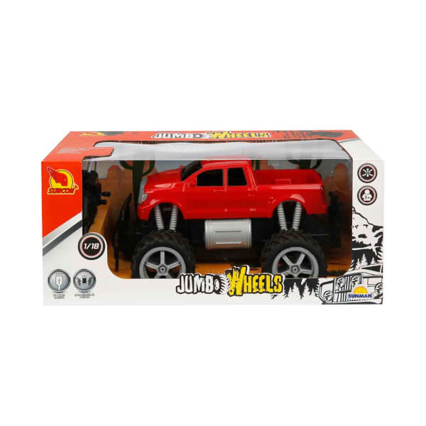1:18 Uzaktan Kumandalı Jumbo Wheels Usb Şarjlı Araba 26 cm.