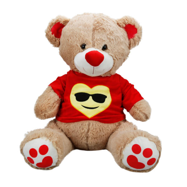 Emoji Tişörtlü Peluş Ayı 60 cm.