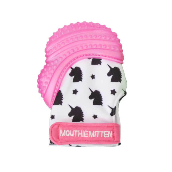 Mouthie Mitten Diş Kaşıyıcı Unicorn Desenli Pembe Eldiven