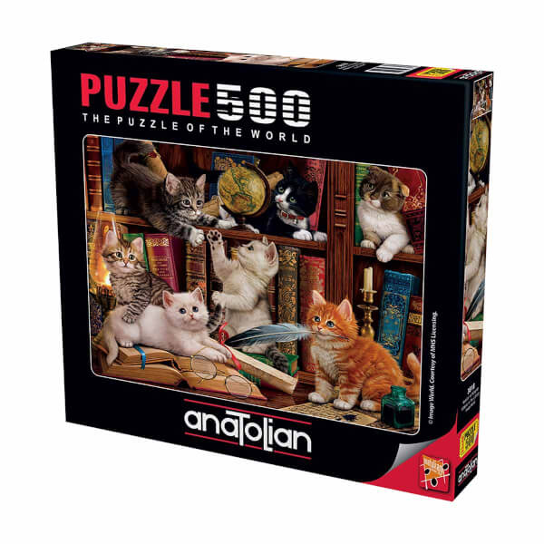 500 Parça Puzzle : Kediler ve Kitaplar
