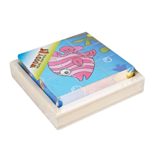 Woody Ahşap Küp Puzzle 9 Parça 