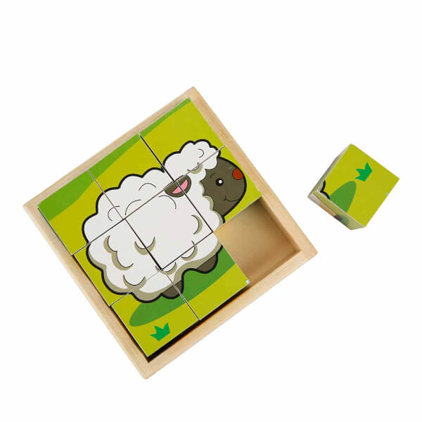 Ahşap Hayvanlar Küp Puzzle 