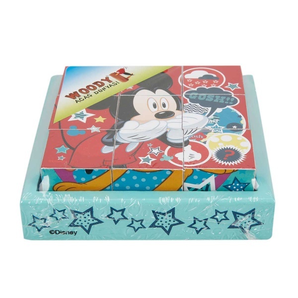 Mickey Mouse Ahşap Küp Puzzle 