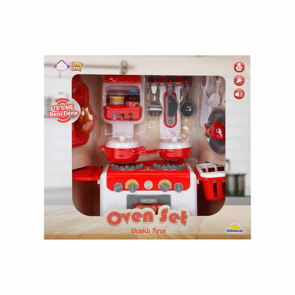 Little Chef Sesli ve Işıklı Ocaklı Büyük Fırın Seti