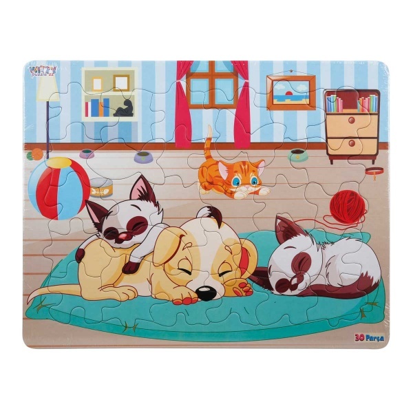 30 Parça Puzzle : Köpek ve Kediler