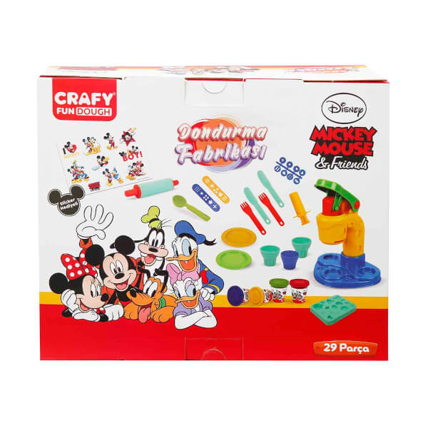 Crafy Mickey Mouse ve Arkadaşları Dondurma Fabrikası Oyun Hamuru Seti 200 g 29 Parça 
