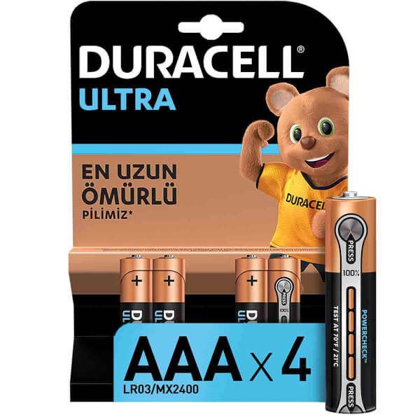 Duracell Turbo Max İnce Kalem Pil AAA 4'lü  