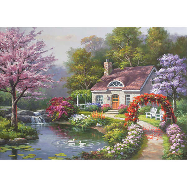 1500 Parça Puzzle : Çiçekli Ev